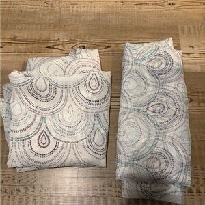 Blue and Gray Circular Pattern Shower Curtain Panels